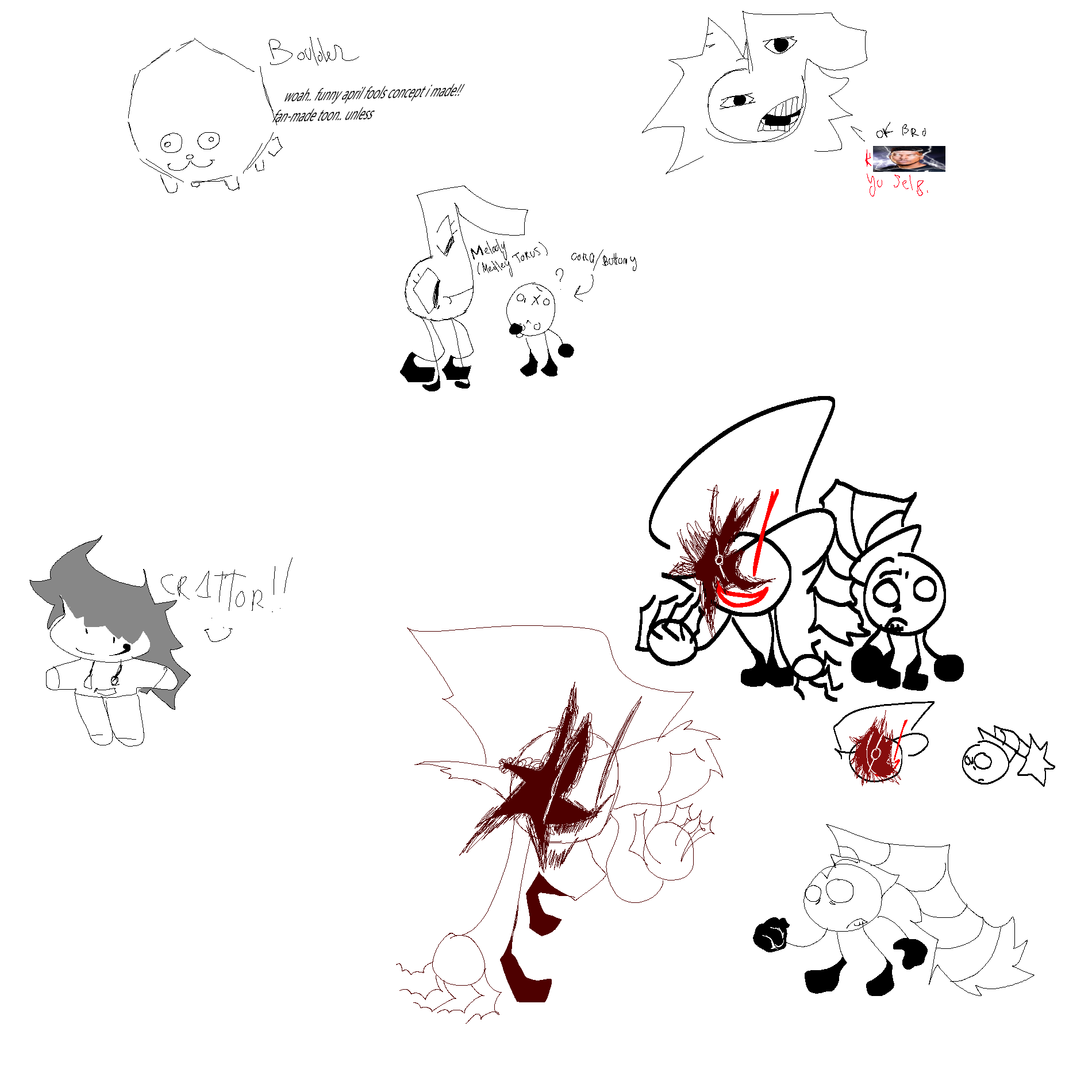 beyond the demicals, lottas stuff, maybe an oc of a friend or two, and some ocs of mine